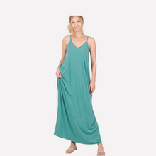 Load image into Gallery viewer, Cami Maxi Dress Dusty Teal
