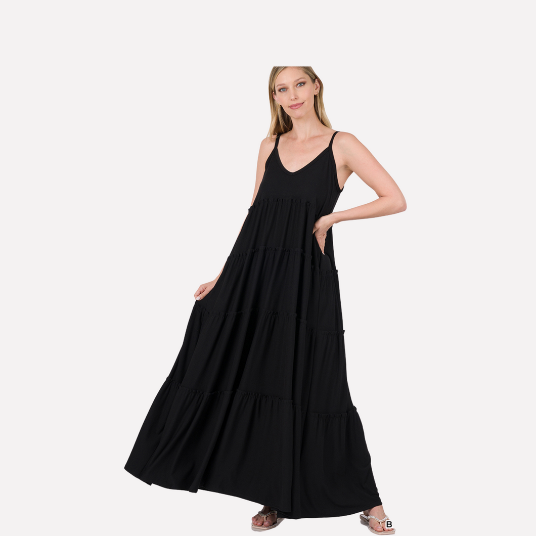 Tiered Maxi Dress Black