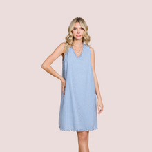 Load image into Gallery viewer, Striped Cotton Dress Denim
