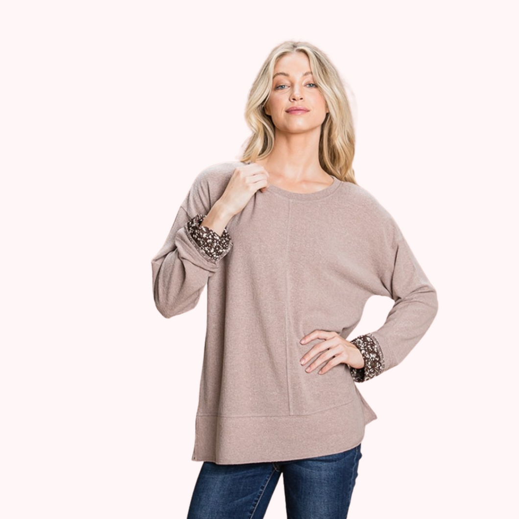 Hacci Brushed Sweater/ Taupe