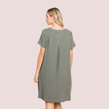 Load image into Gallery viewer, Cotton Gauze Dress Olive
