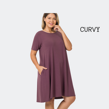 Load image into Gallery viewer, Flared Dress Eggplant
