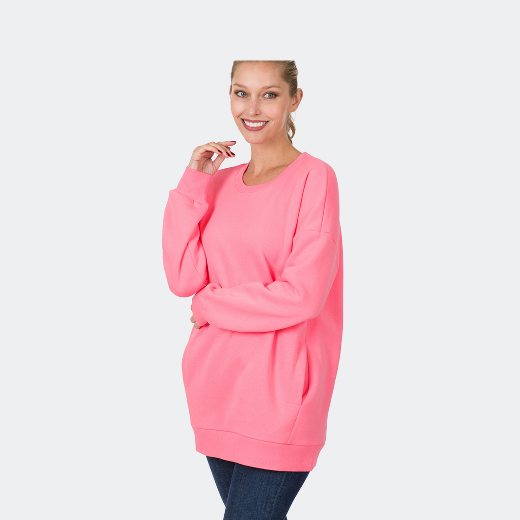 Cozy Sweatshirt Bright Pink
