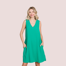 Load image into Gallery viewer, V Neck Dress Kelly Green
