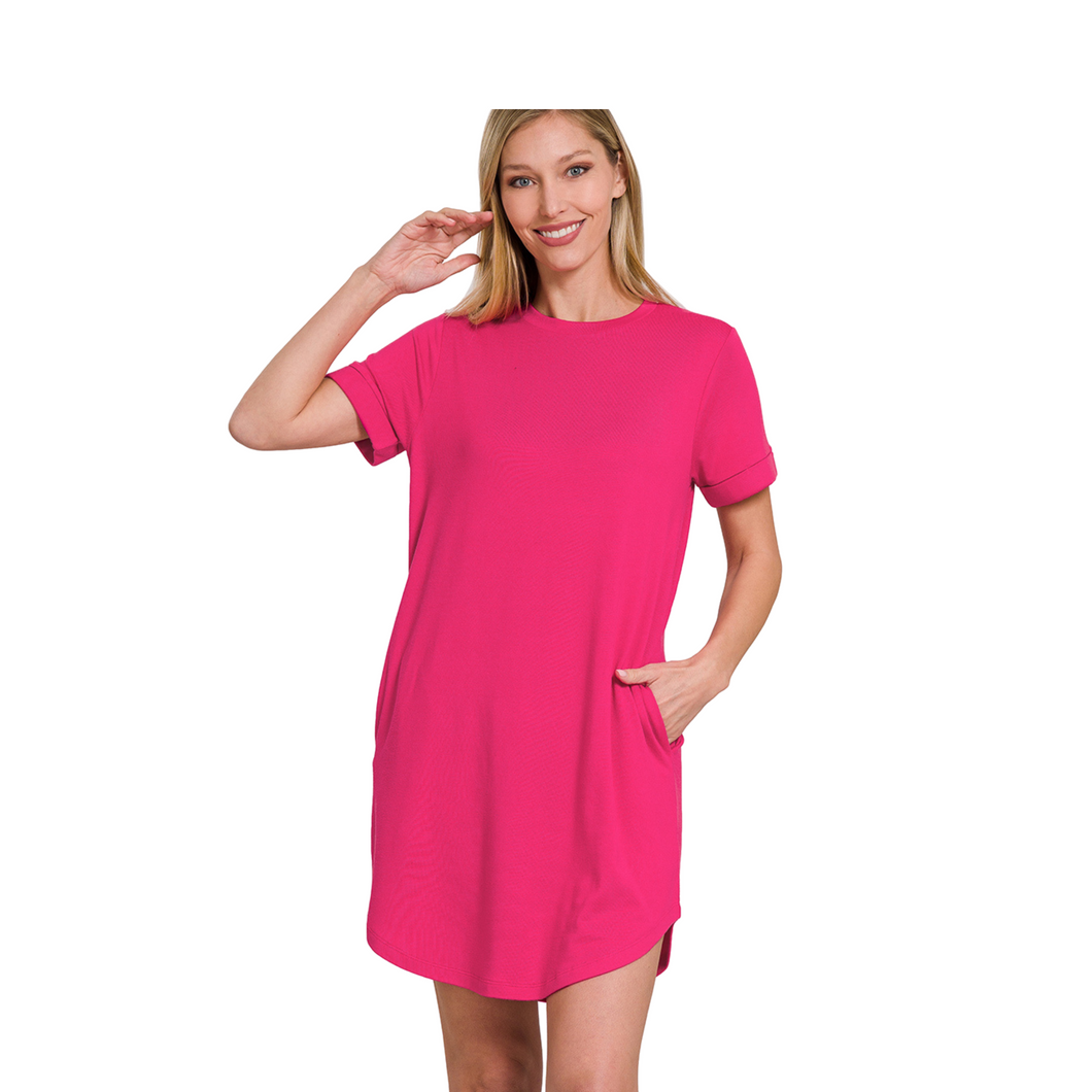 Basic Dress Hot Pink