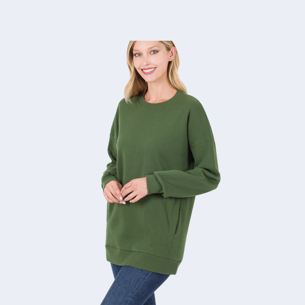 Cozy Sweatshirt Army Green